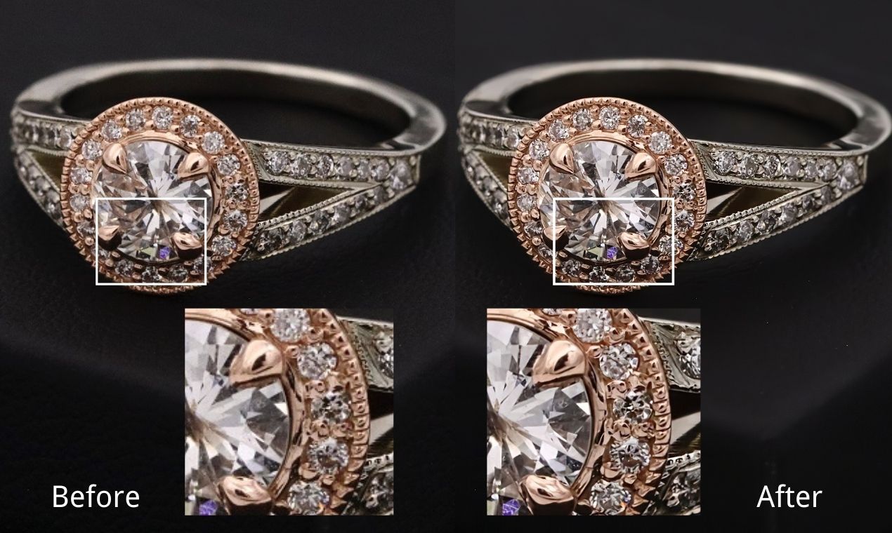 Ring photo enlarged by Image Upscaler